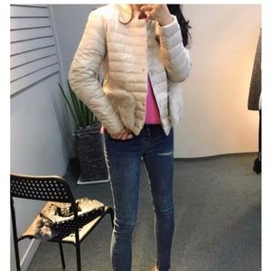 Beige Short Down Jacket